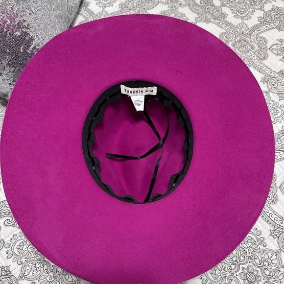 #82 Eugenia Kim Wide Brim Sun Hat - Pink Wool Hat - Picture 9 of 10
